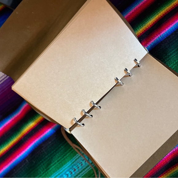 Leather wrap binder blank journal 5” x 7” with compass stamp and pendant - Picture 4 of 6